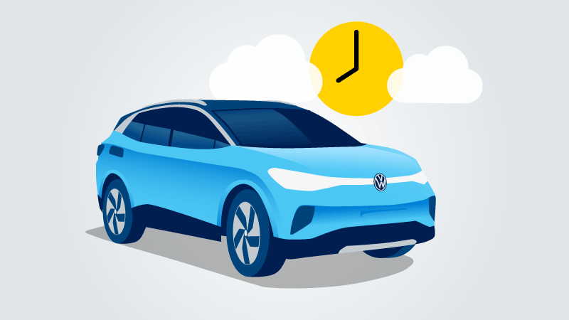 By the scheduled departure time, your car will be fully charged – with green electricity.